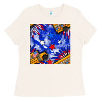 Bone 4th of july school bus seamless pattern Ladies Tee - BundleAndBundleShop