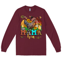 Burgundy mama hen Long Sleeve Tee - LillyAllenDesigns