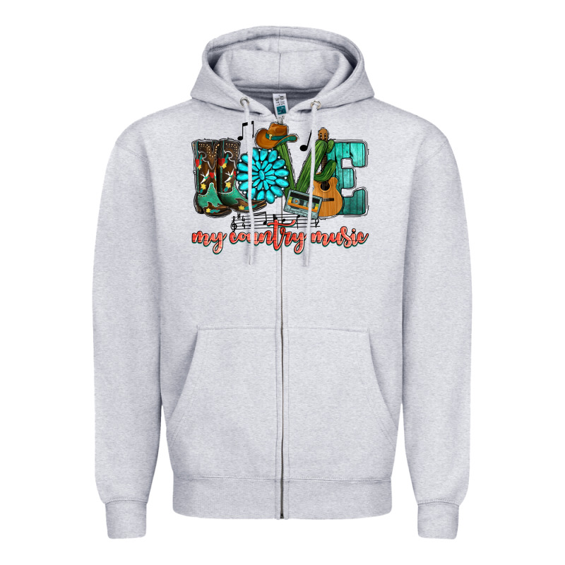 Western Love My Country Music Zipper Hoodie by HowdyJamesFarm | Teevron