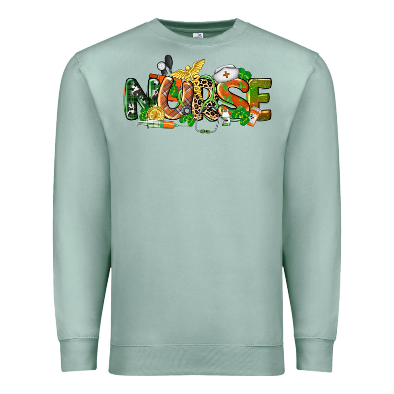 St. Patrick's Day Nurse Premium Sweatshirt by CowGirlArtShop | Teevron