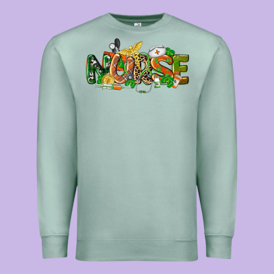 St. Patrick's Day Nurse Premium Sweatshirt Designed By Cowgirlartshop