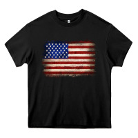 Black American flag Heavy Core Tee - JahusDesignShop