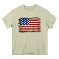 Mossy American flag Heavy Core Tee - JahusDesignShop