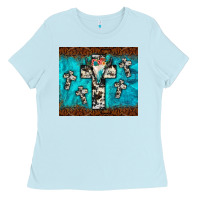 Baby Blue bull skull cross tumbler Ladies Tee - JahusDesignShop