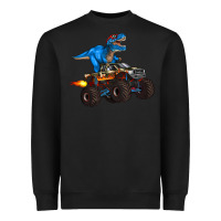 Black monster truck and  t rex dinosaur Heavyweight Sweatshirt - Artiststas
