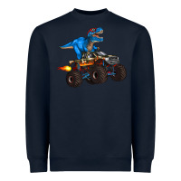 Navy monster truck and  t rex dinosaur Heavyweight Sweatshirt - Artiststas