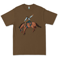 Cacao bucking bronco cowboy rodeo Premium Tee - Artiststas