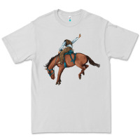 Dove Grey bucking bronco cowboy rodeo Premium Tee - Artiststas
