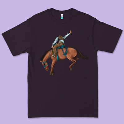 Bucking Bronco Cowboy Rodeo Premium Tee Designed By Artiststas