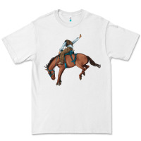 White bucking bronco cowboy rodeo Premium Tee - Artiststas