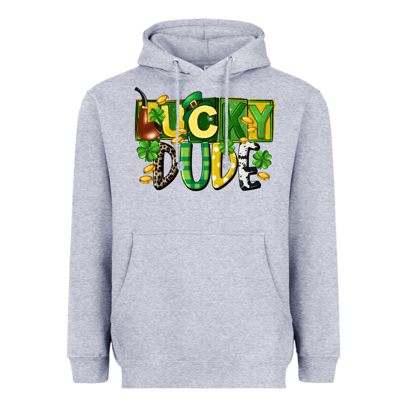 Lucky Dude  St. Patrick's Day Heavyweight Hoodie by CowGirlArtShop | Teevron