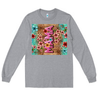 Heather Grey floral mama Long Sleeve Tee - LillyAllenDesigns