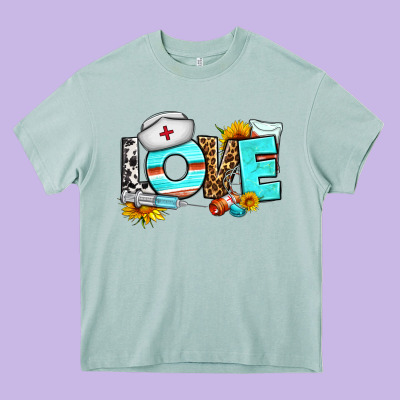 Love Nurse Western Heavy Core Tee Designed By Bundleandbundleshop