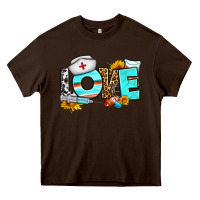 Chocolate Brown love nurse western Heavy Core Tee - BundleAndBundleShop