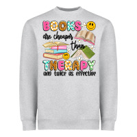 Heather Grey books are cheaper than therapy and twice as effective Heavyweight Sweatshirt - Artiststas