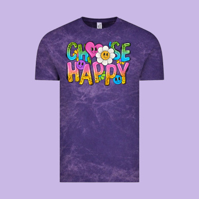 Choose Happy With Smile Vintage Tee Designed By Nancycooperartshop