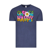 Vintage Denim choose happy with smile Vintage Tee - NancyCooperArtShop