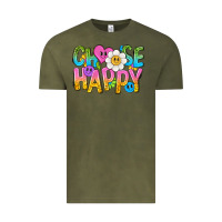 Vintage Olive choose happy with smile Vintage Tee - NancyCooperArtShop