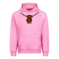 Fuchsia Pink texas longhorn illustration Urban Hoodie - CowhideDigitalArt