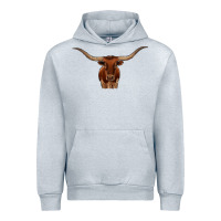 Heather Grey texas longhorn illustration Urban Hoodie - CowhideDigitalArt