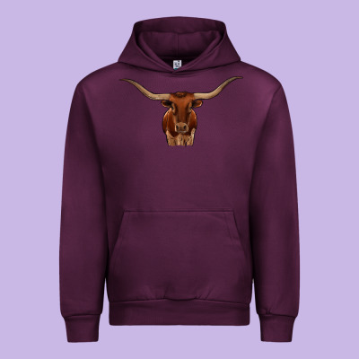 Texas Longhorn Illustration Urban Hoodie Designed By Cowhidedigitalart
