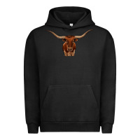 Pigment Black texas longhorn illustration Urban Hoodie - CowhideDigitalArt