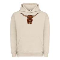 Pigment French Oak texas longhorn illustration Urban Hoodie - CowhideDigitalArt