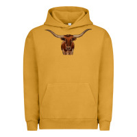 Pigment Peanut Butter texas longhorn illustration Urban Hoodie - CowhideDigitalArt