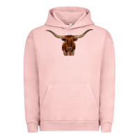 Pigment Salmon texas longhorn illustration Urban Hoodie - CowhideDigitalArt