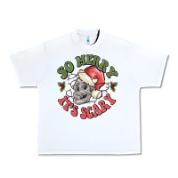 White so merry it's scary Urban Heavy Tee - MaliasSmallBusiness