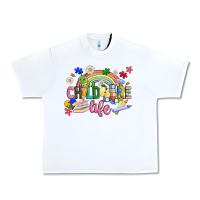White childcare life Urban Heavy Tee - JahusDesignShop
