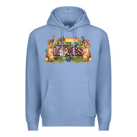 Colony Blue Oh how he loves us cross Easter Day Premium Hoodie - HowdyJamesFarm