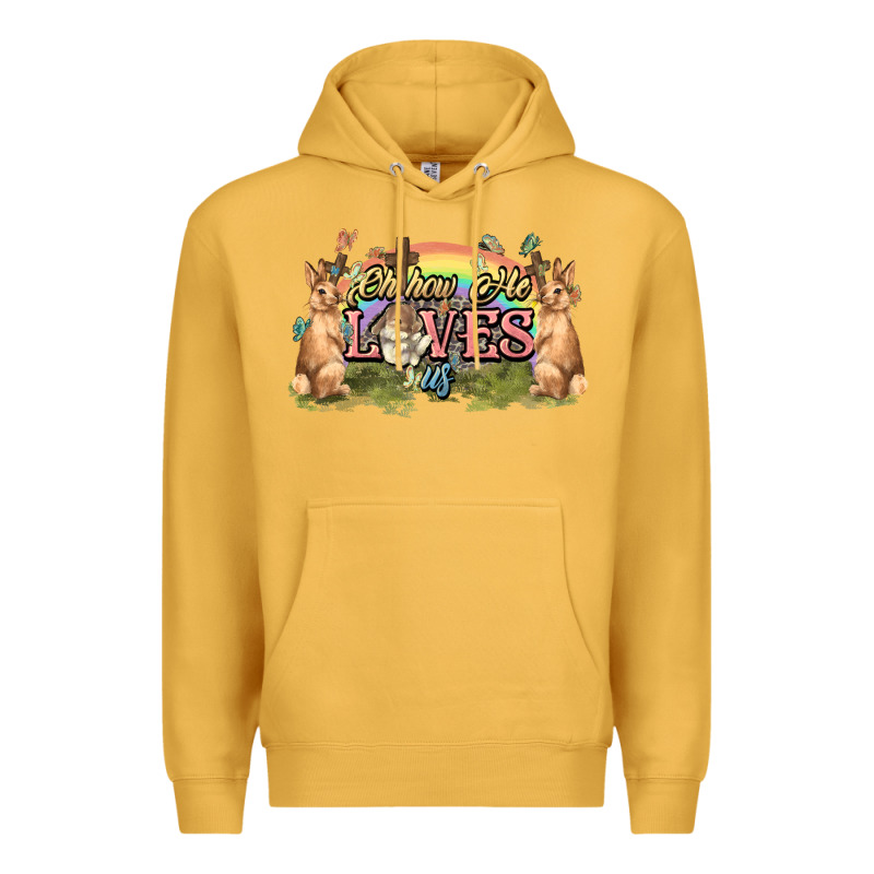 Oh How He Loves Us Cross Easter Day Premium Hoodie by HowdyJamesFarm | Teevron