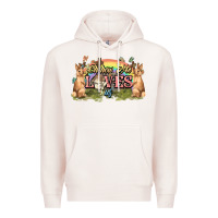 Pale Pink Oh how he loves us cross Easter Day Premium Hoodie - HowdyJamesFarm