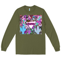 Army Green mama cowboy western animal pattern neon Long Sleeve Tee - LillyAllenDesigns