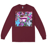 Burgundy mama cowboy western animal pattern neon Long Sleeve Tee - LillyAllenDesigns