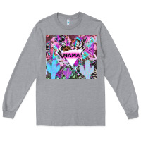 Heather Grey mama cowboy western animal pattern neon Long Sleeve Tee - LillyAllenDesigns