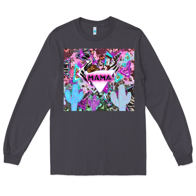 Mama Cowboy Western Animal Pattern Neon Long Sleeve Tee by LillyAllenDesigns | Teevron