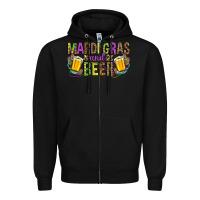 Black mardi gras and beer hjf Zipper Hoodie - HowdyJamesFarm