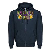 Navy mardi gras and beer hjf Zipper Hoodie - HowdyJamesFarm