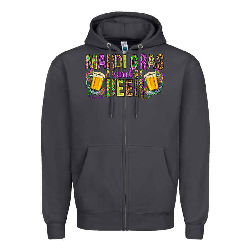 Mardi Gras And Beer Hjf Zipper Hoodie by HowdyJamesFarm | Teevron
