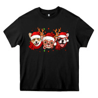 Black christmas dogs corgi chihuahua frenchie Heavy Core Tee - Jasminsmagicworld