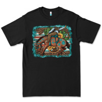 Black bucking bronco cowboy rodeo cactus and sunflowers Premium Tee - Artiststas