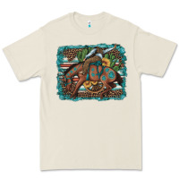 Bone bucking bronco cowboy rodeo cactus and sunflowers Premium Tee - Artiststas