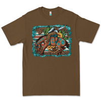 Cacao bucking bronco cowboy rodeo cactus and sunflowers Premium Tee - Artiststas