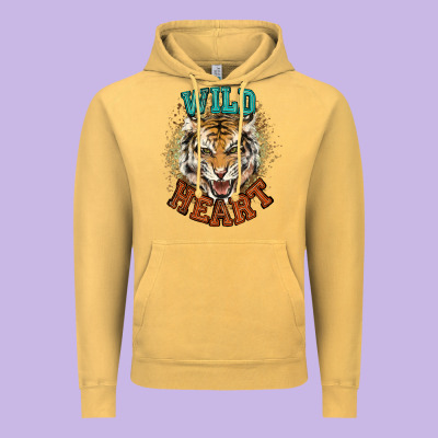 Wild Heart Tiger College Western Vintage Hoodie Designed By Nancycooperartshop