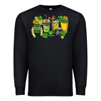 Black St. Patrick's Day coffee cups Premium Sweatshirt - HowdyJamesFarm