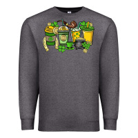 Charcoal Heather St. Patrick's Day coffee cups Premium Sweatshirt - HowdyJamesFarm
