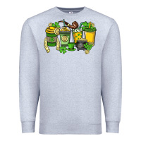 Heather Grey St. Patrick's Day coffee cups Premium Sweatshirt - HowdyJamesFarm