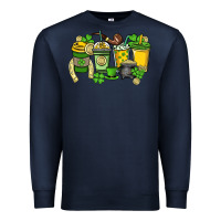 Navy St. Patrick's Day coffee cups Premium Sweatshirt - HowdyJamesFarm